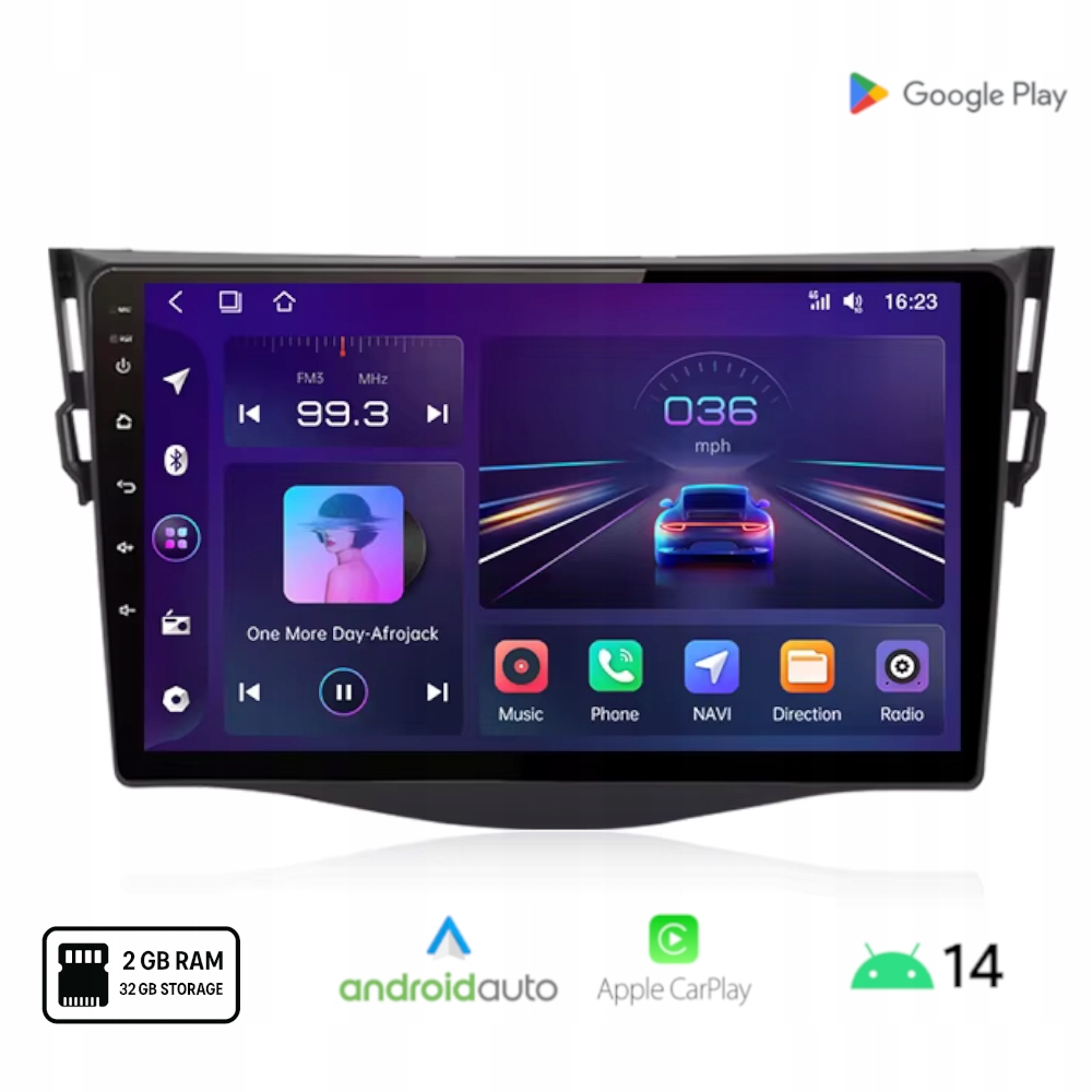 Rádio Android Toyota RAV4 III Android Auto Carplay Wi-Fi 2+32 Gb