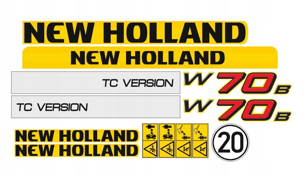 Samolepky s nálepkou New Holland W70B