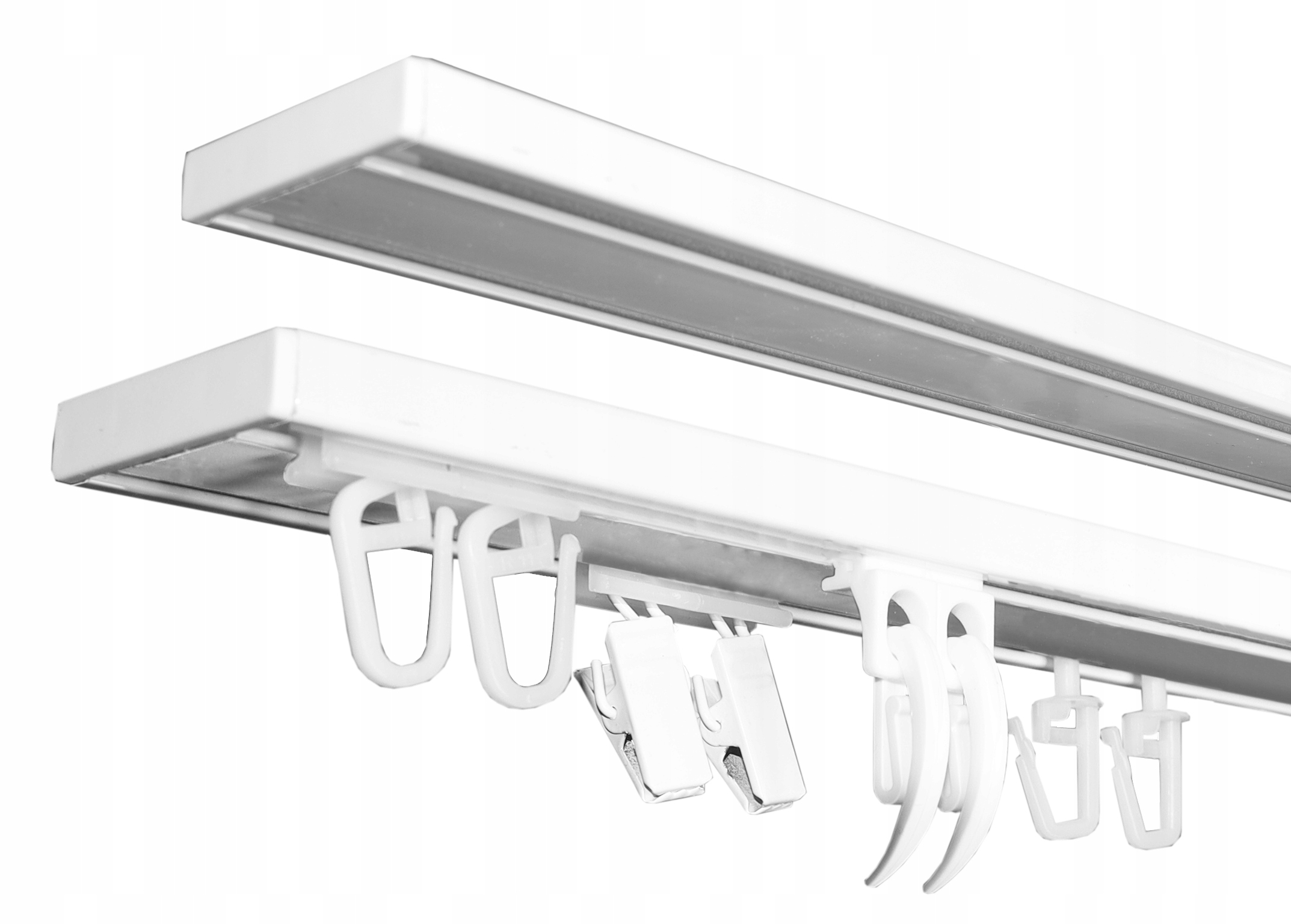 Garnýž Stropní hliníkový dvojitý 310 cm Moderní stropní lišta Duo
