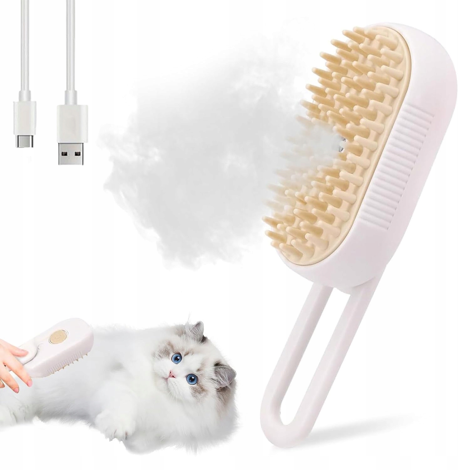 Levně Kartáč Na Kočky – Elektrický Parní Kartáč Na Srst Pro Psy A Kočky