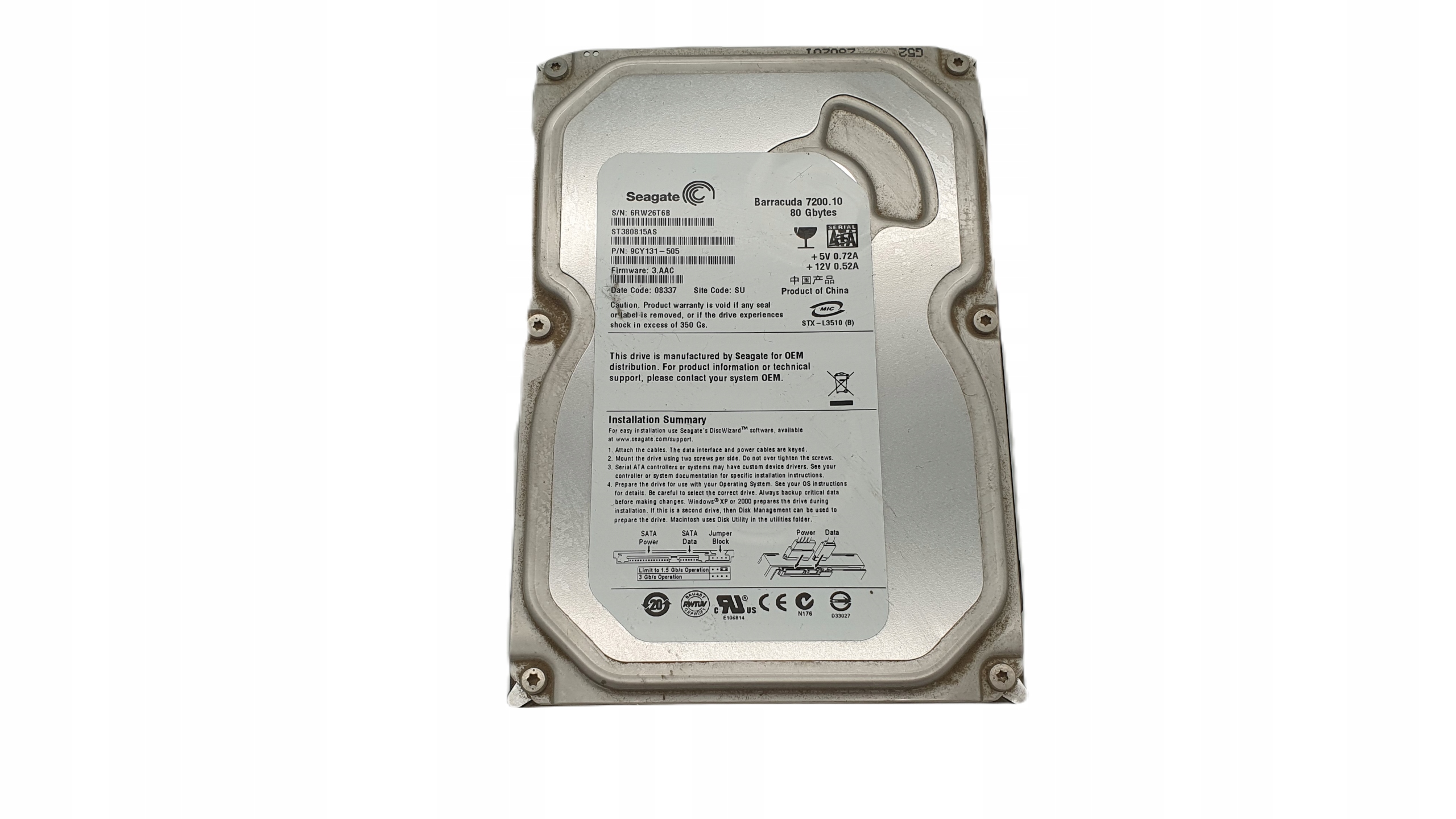 Dysk twardy Seagate 80GB SATA II 3,5"
