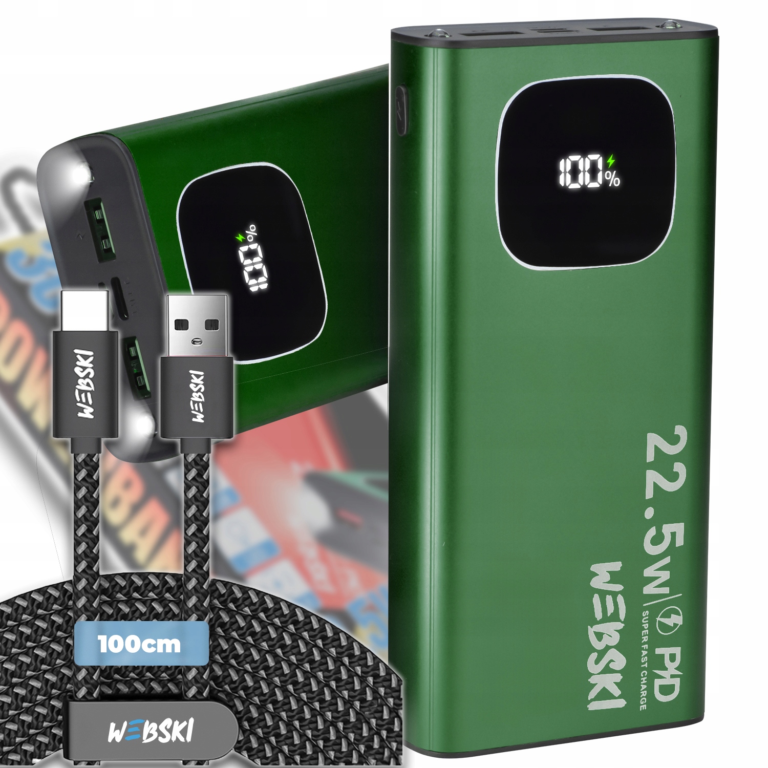 Výkonná Powerbanka 30000 Mah Usb-c Quick Charge Usb Kabel Usb-c 1 M