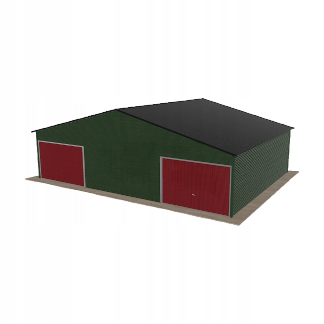 Plechová garáž 10x7.5 m dvoupolohová, dvoupolohová, zelená