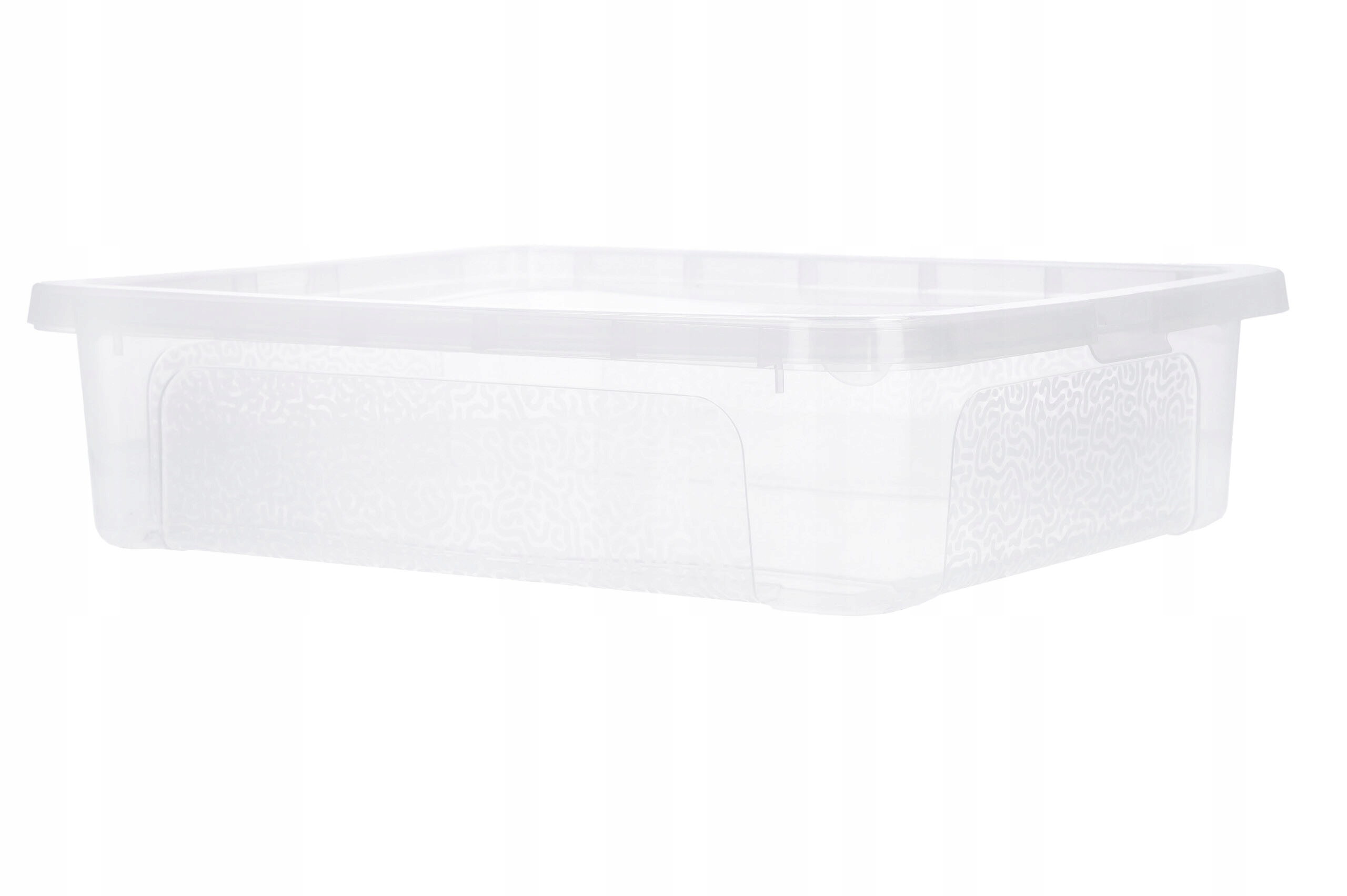 Box plastikowy 10 l zamykany z pokrywą bezbarwny porządkowy schowek do domu