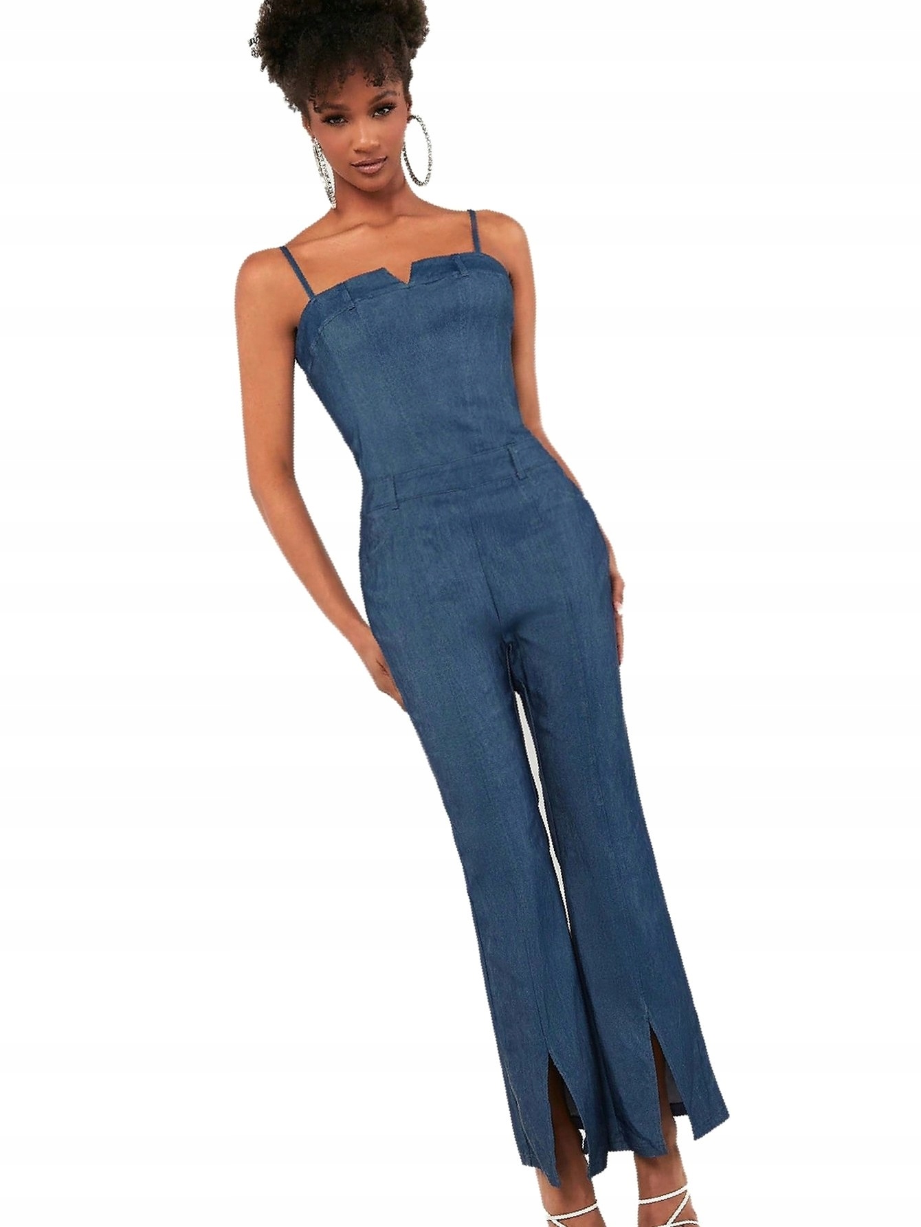 Denní kombinéza na ramínkách Imitace džínů Modrá L 40