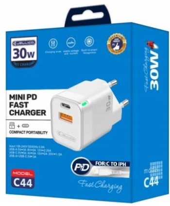 

Jellico Ładowarka C44 30W Usb-c USB3.0 lightning