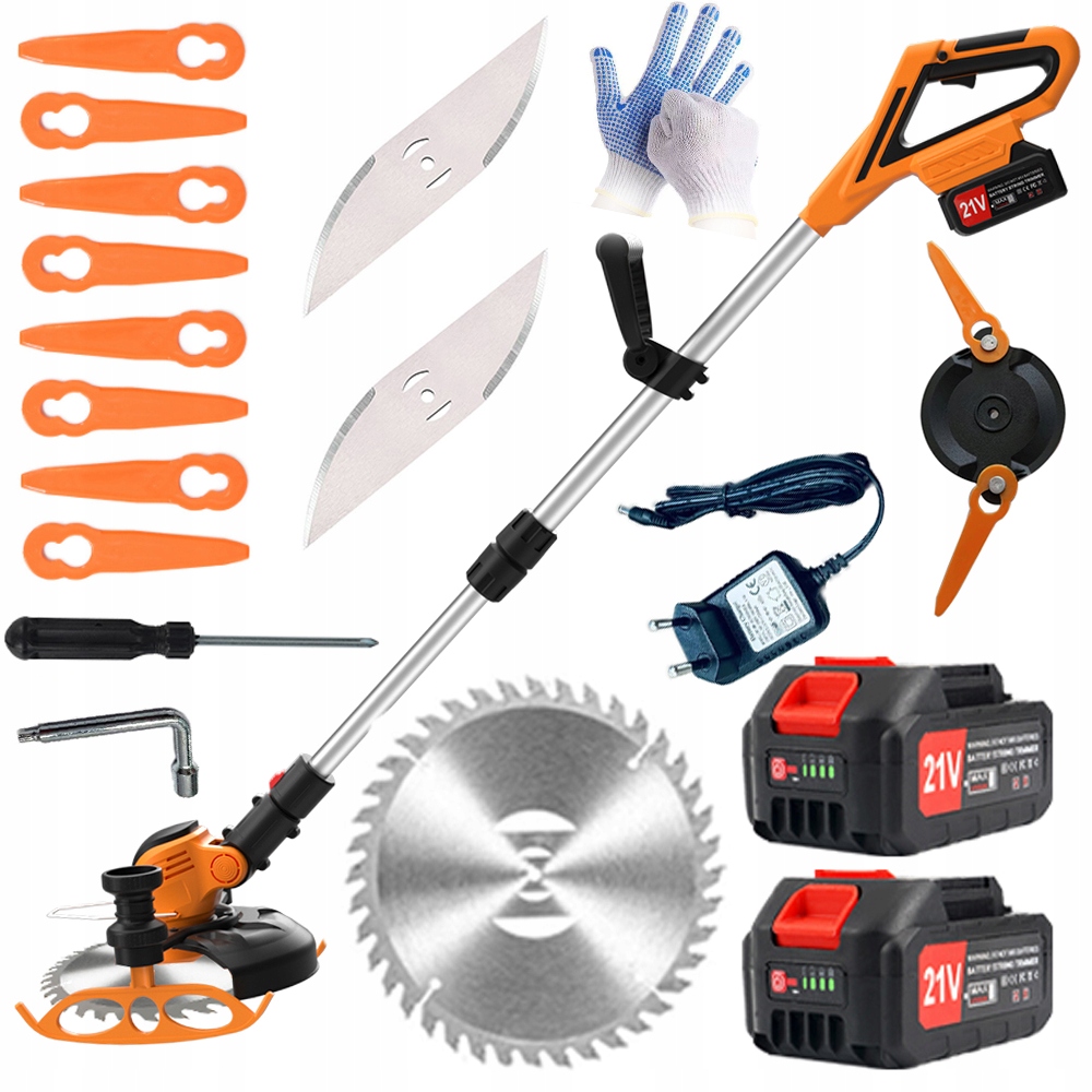 Akumulátorová Zahradní Sekačka, Sekačka Na Trávy, Nastavitelná A Zatahovatelná