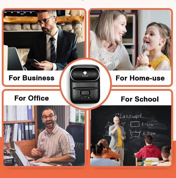 Phomemo M110 Drukarka Termiczna Bluetooth Etykiet Samoprzylepnych Naklejek Model M110 pomarańczowa