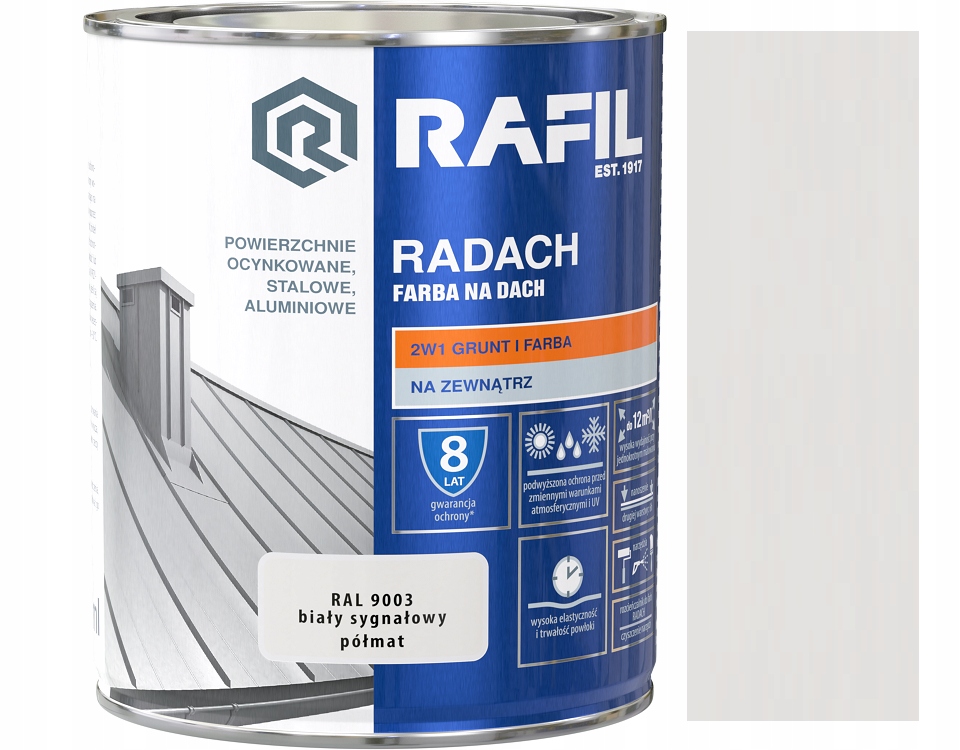 

Rafil Radach Biały Sygnałowy Półmat 9003 0.75L