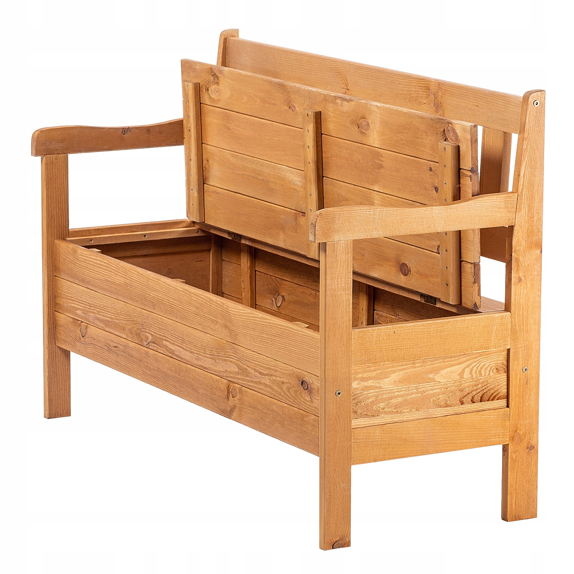 ŁAWKA OGRODOWA DREWNIANA Z OPARCIEM 120cm ŁAWECZKA DO OGRODU TARAS Kolor dominujący brązowy