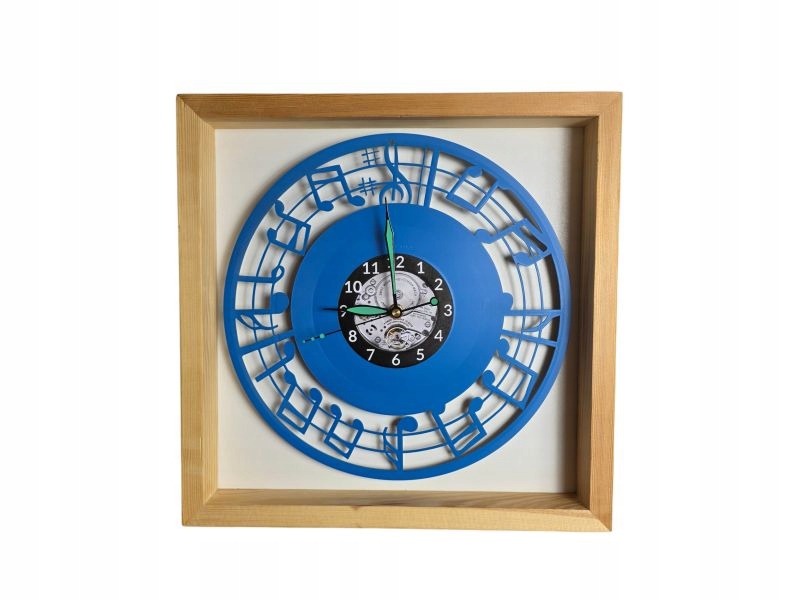 Noty Nástěnné hodiny 9 barev Rámeček 35x35 cm k výběru Vinylová deska Dárek