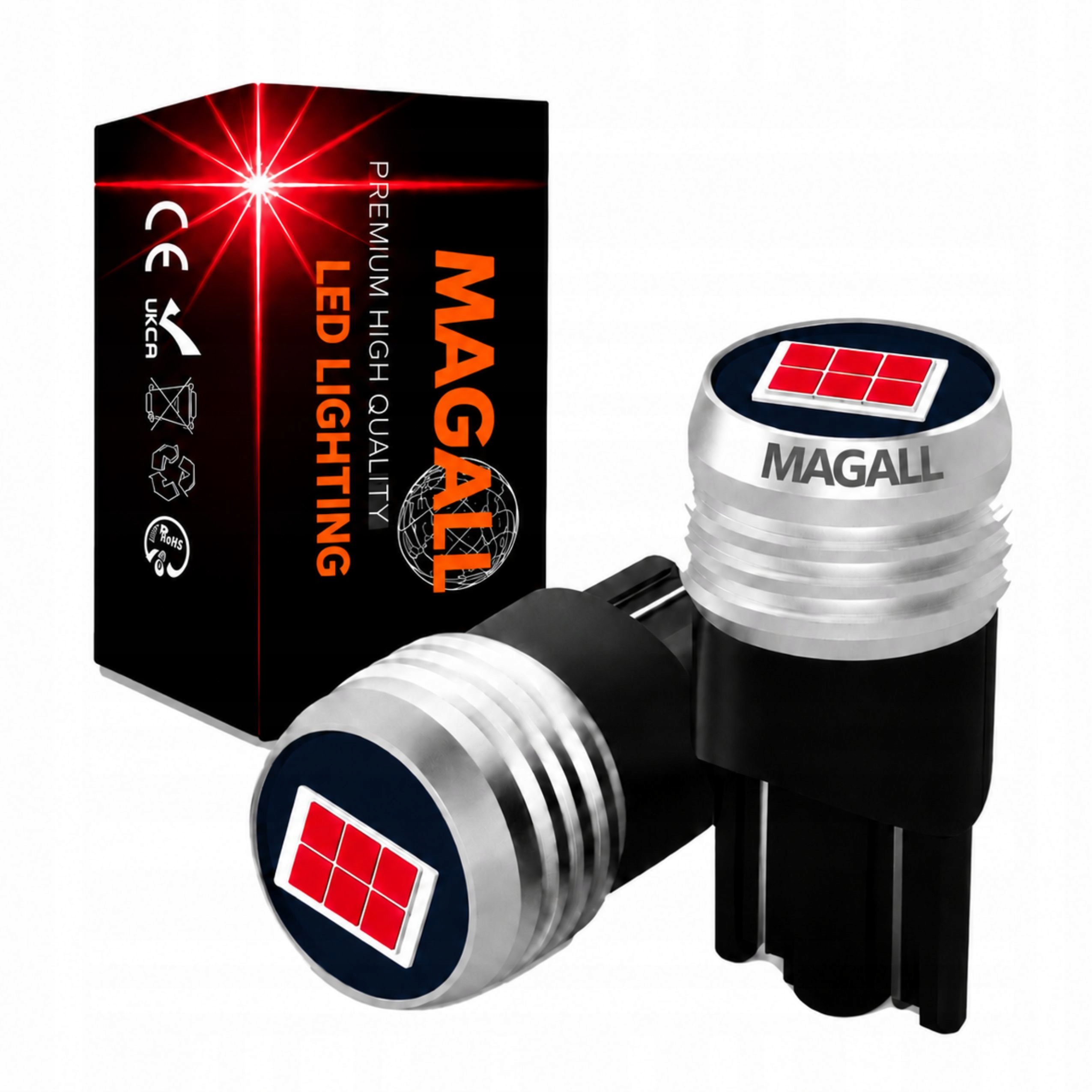 Żarówki W5W Led T10 Pozycja Czerwone Magall Longlife 300LM 12V