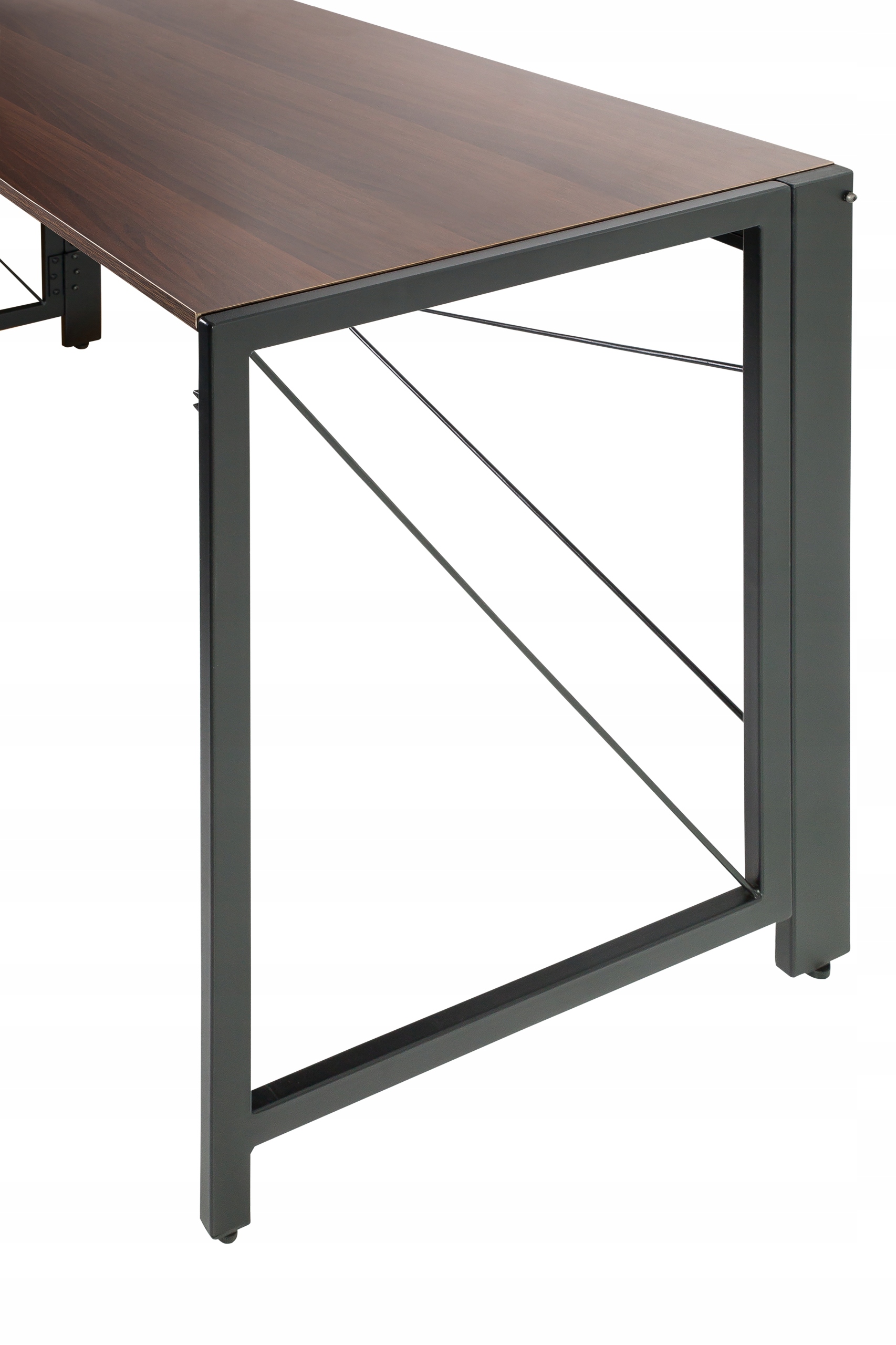 Prostokątne biurko QUICK czarne orzech melamina