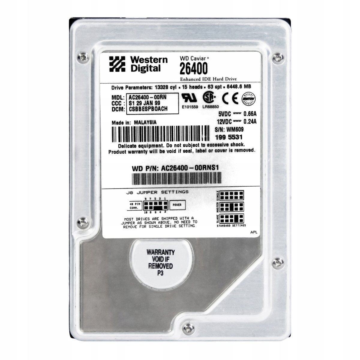 Wd Caviar 26400 6.4GB 5.4K Ata 3.5'' AC26400-00RN