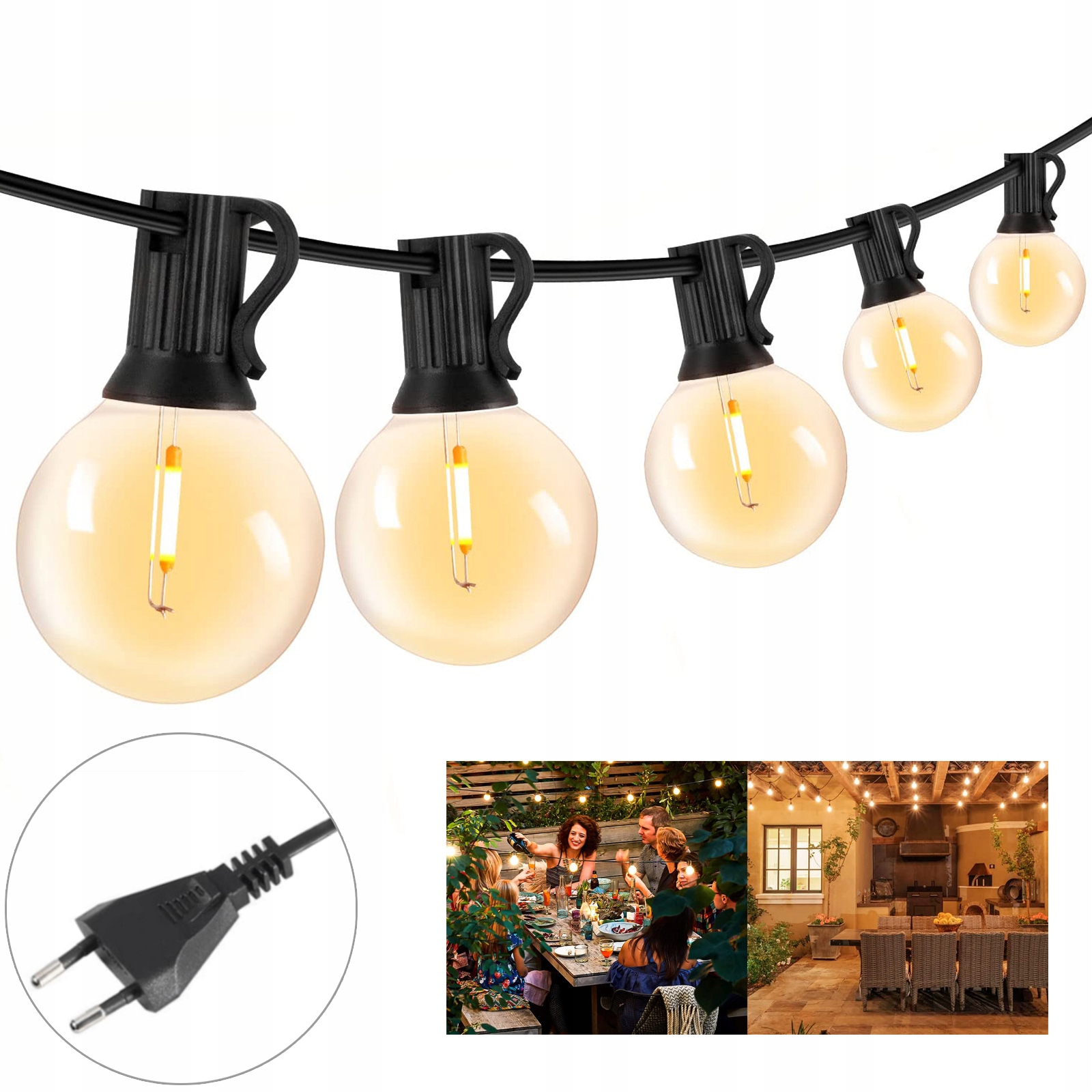 Zahradní Venkovní Lampy 50LED Bílé Teplé 15 m