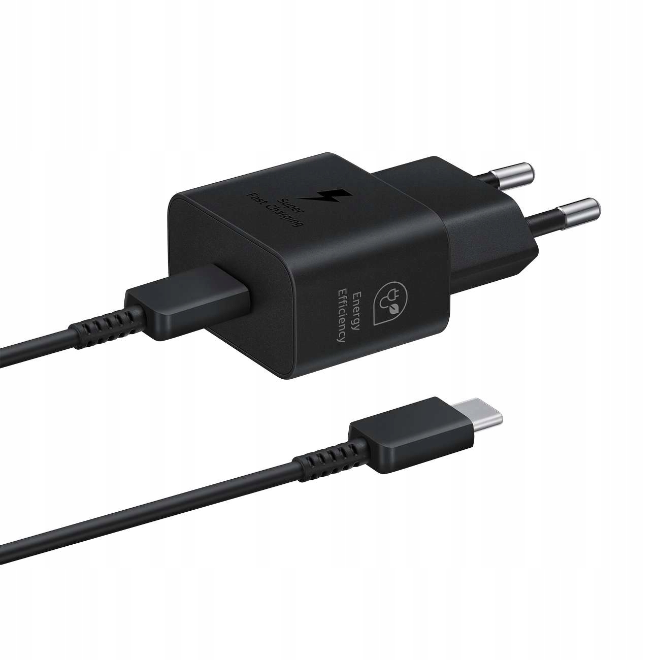 Síťová nabíječka Samsung GaN 25W Sfc s kabelem Usb-c, černá