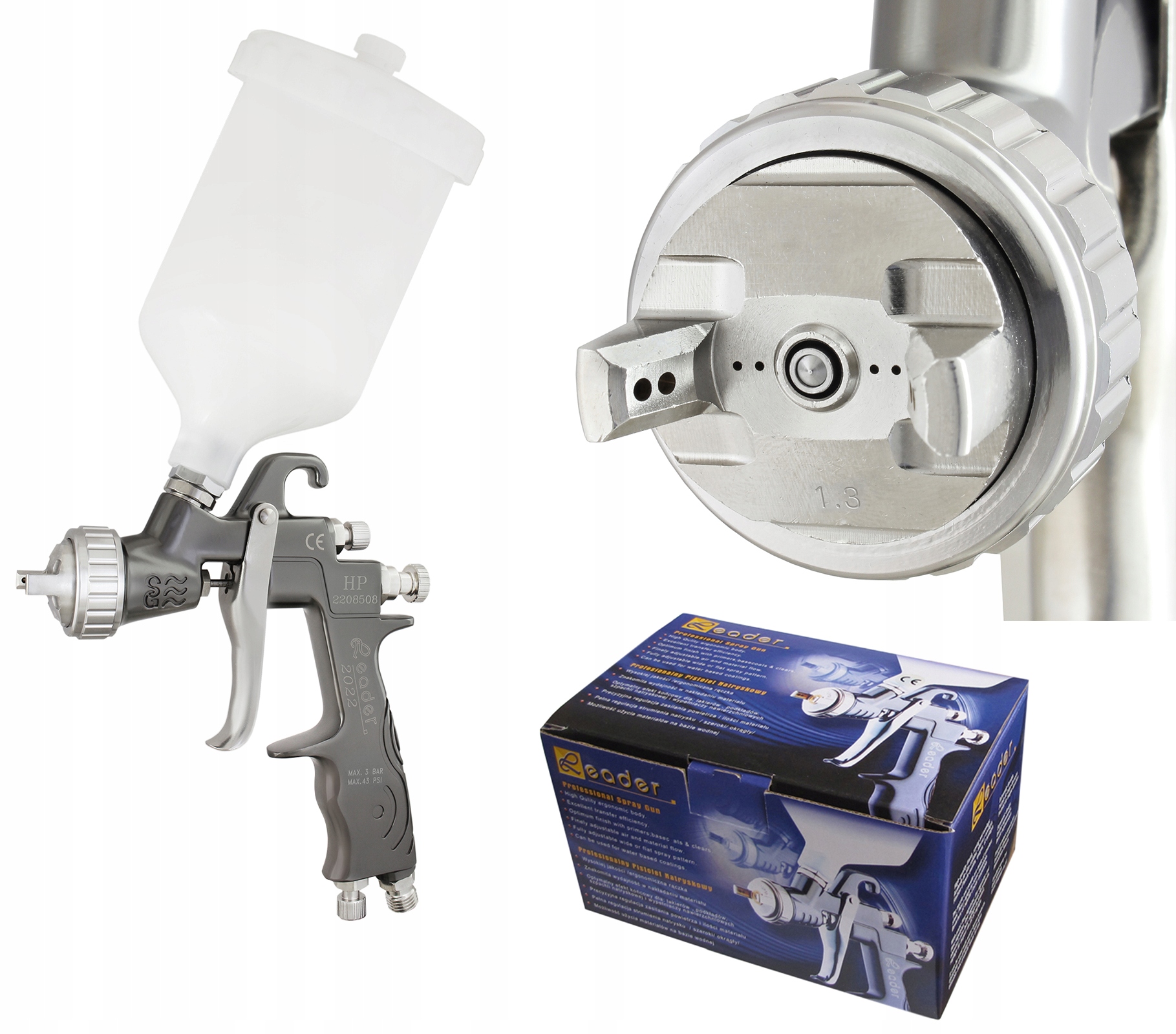

Pistolet lakierniczy Leader Hp dysza 1,3 mm