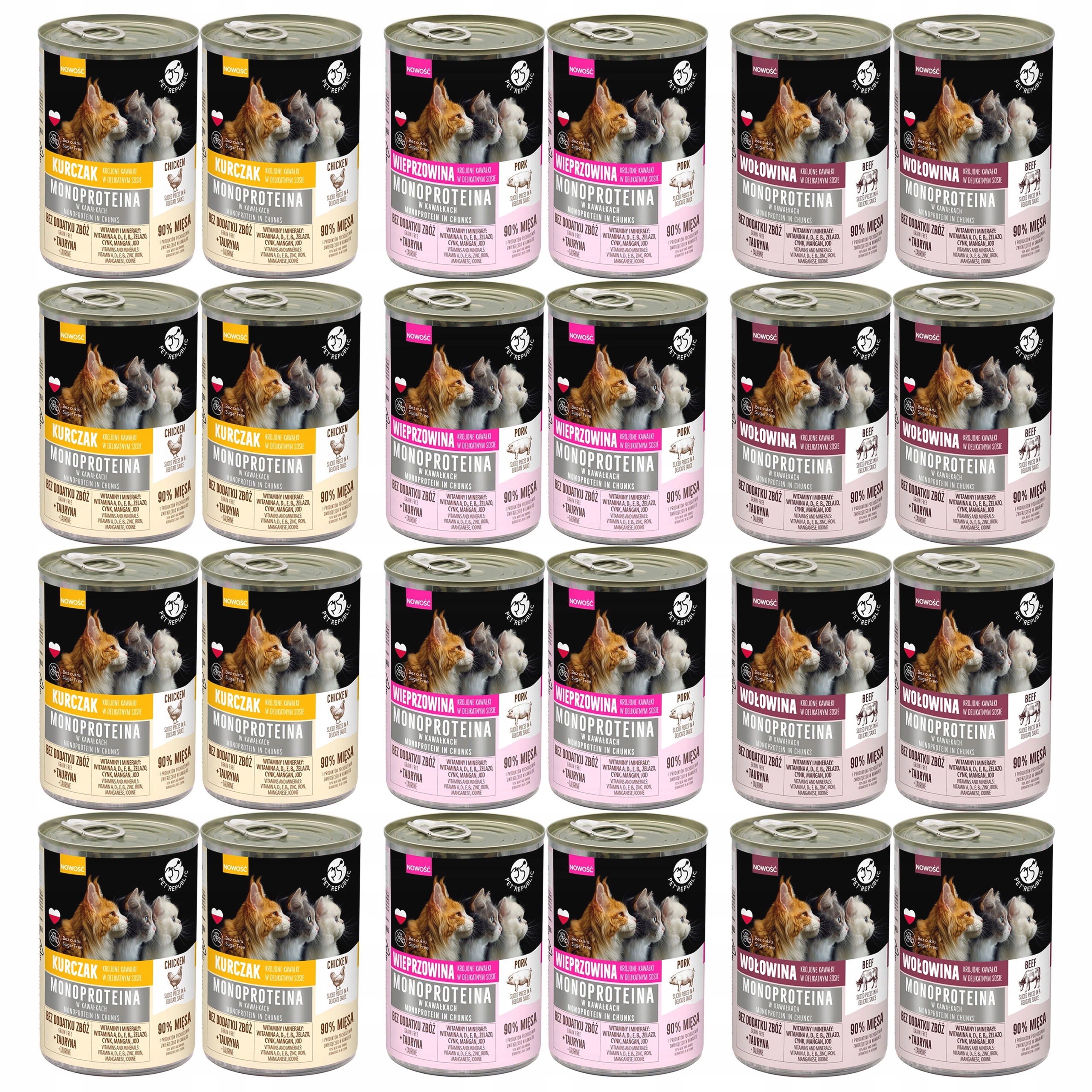 Pet Republic Mono Protein Mix Chutí krmivo pro kočky mokré 24 x 400 g