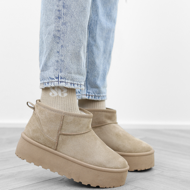 Khaki beżowe botki śniegowce damskie platforma krótkie mukluki TL242 r.41 Kod producenta TL242 khaki