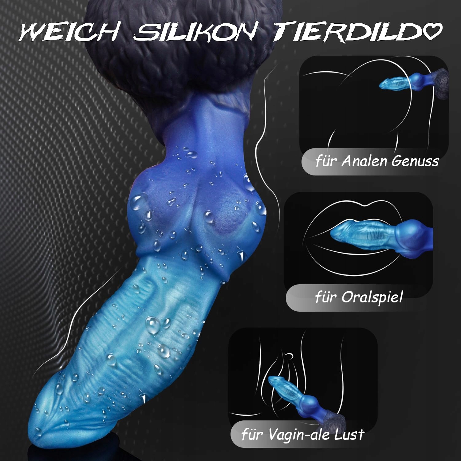 LOVIKEL Dildo Pies 24cm Realistyczny Silikonowy Z Przyssawką XXL — miniatura 5
