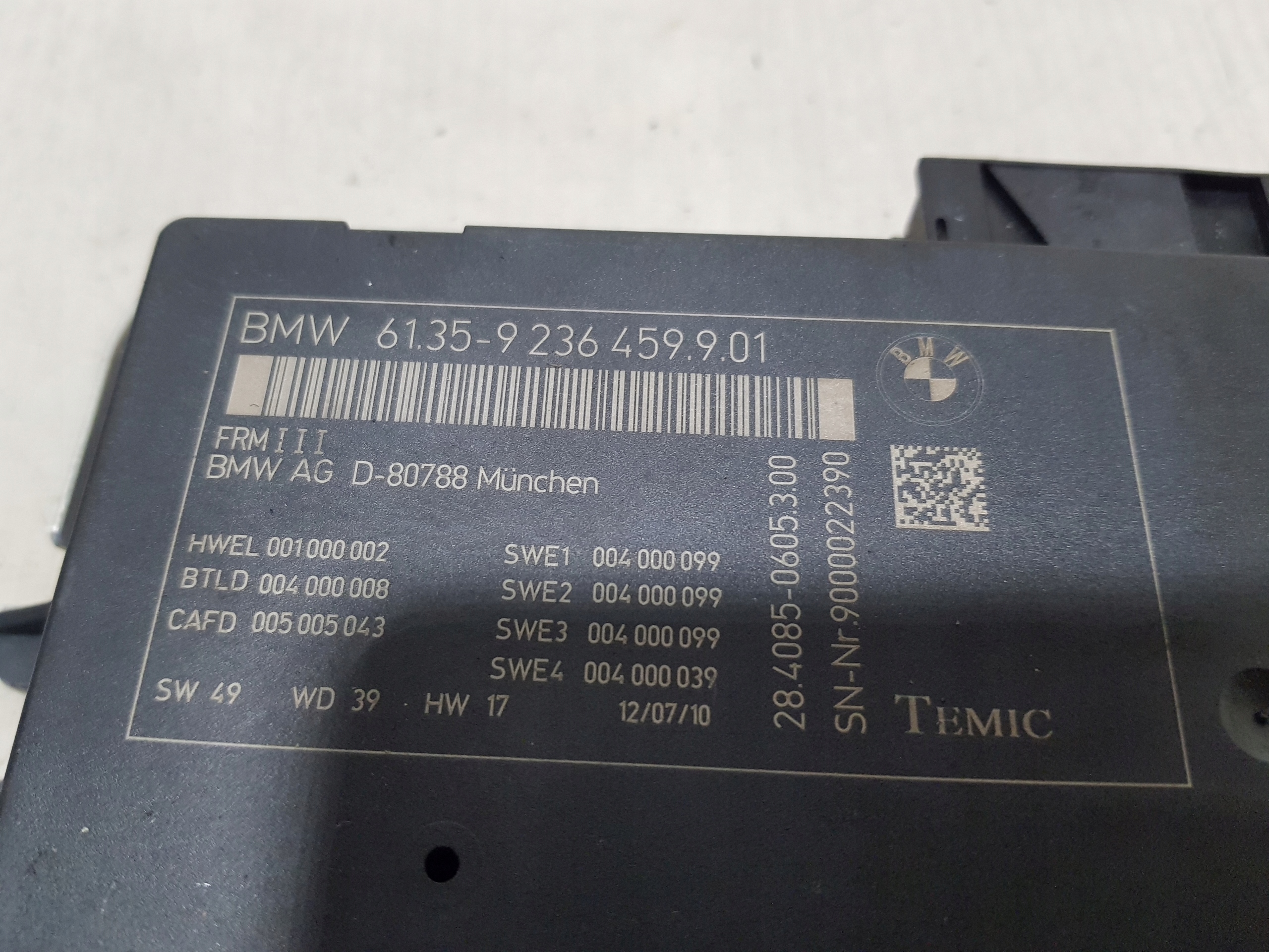 module feux unité de commande électronique uce 9236459 BMW F07 F01 F10