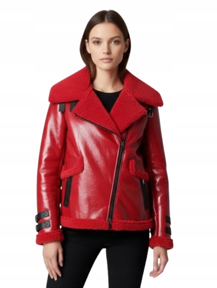 Guess Červená Ramoneská Bunda S Zateplením A Pruhy W_a