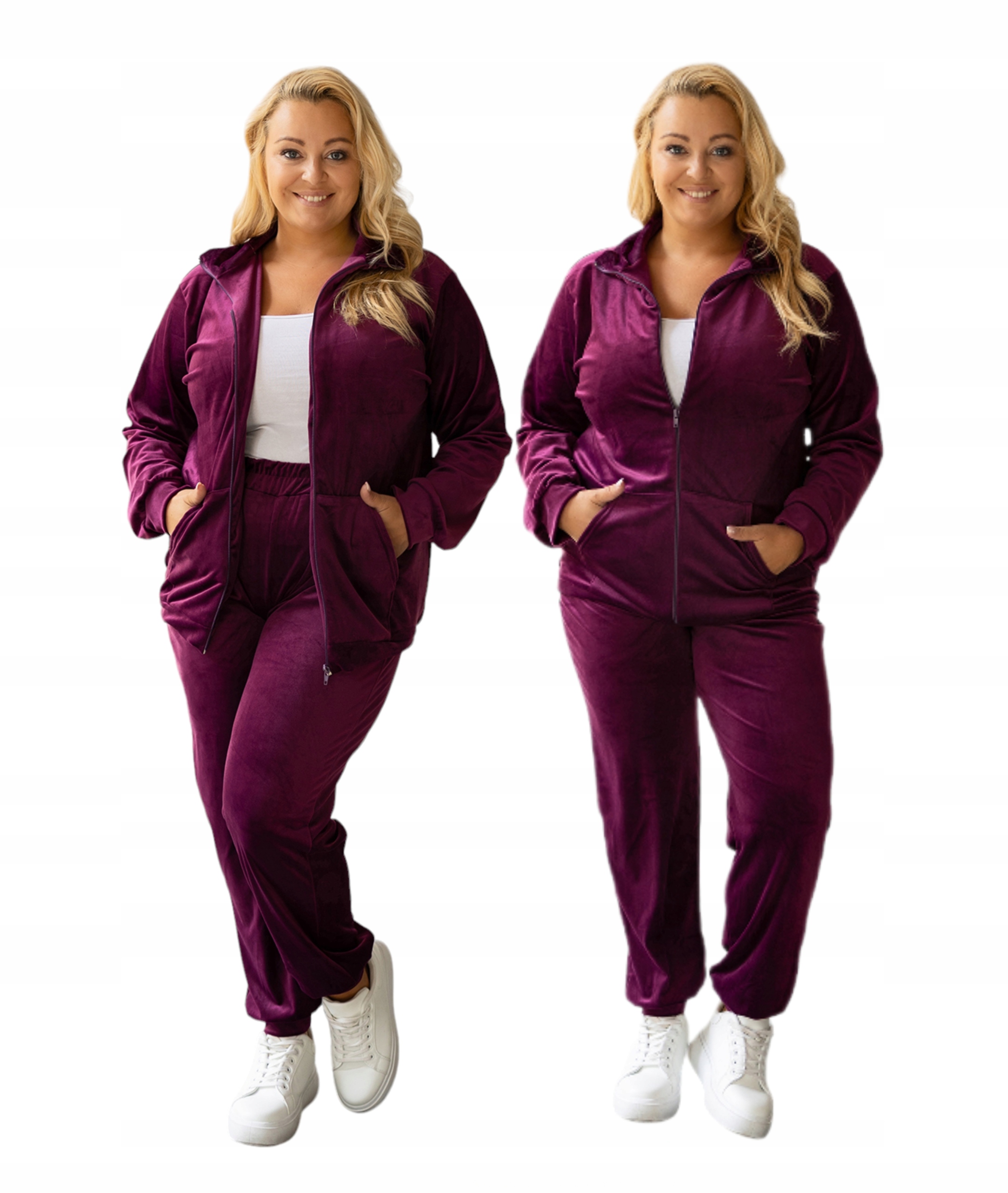 Polský Komplet Teplákovka Velurový Na Zip Plus Size, velikost 13XL