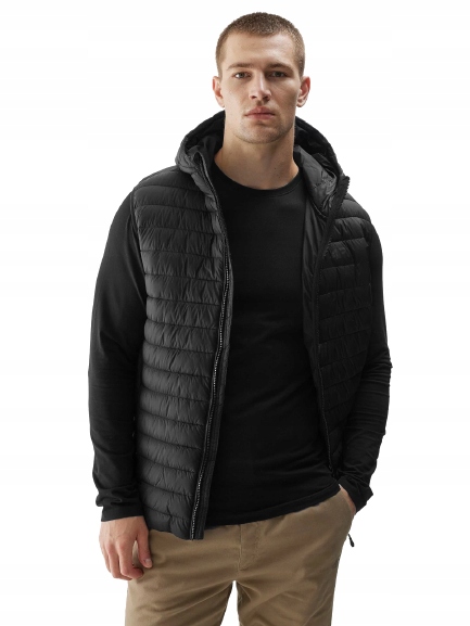 4F bunda bez rukávů pánská sportovní vesta s kapucí, péřová, velikost vel.