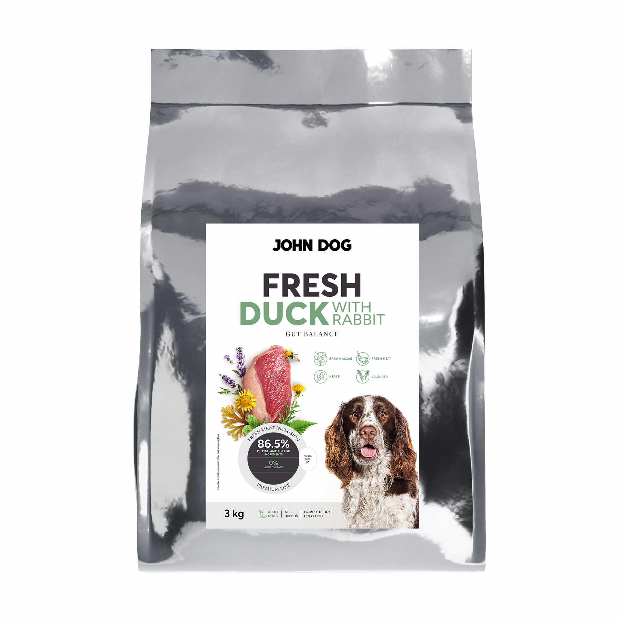 John Dog Fresh krmivo pro psy Kachna s králíkem 3 kg