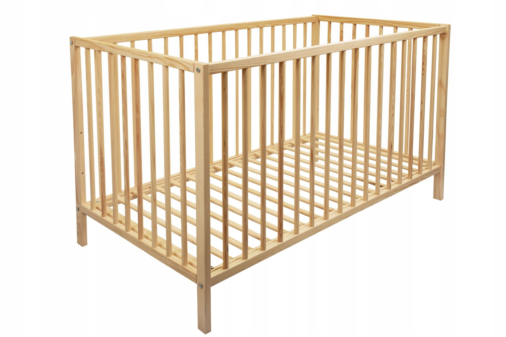 

Łóżeczko 60x120cm surowe drewniane 3 poziomy dna