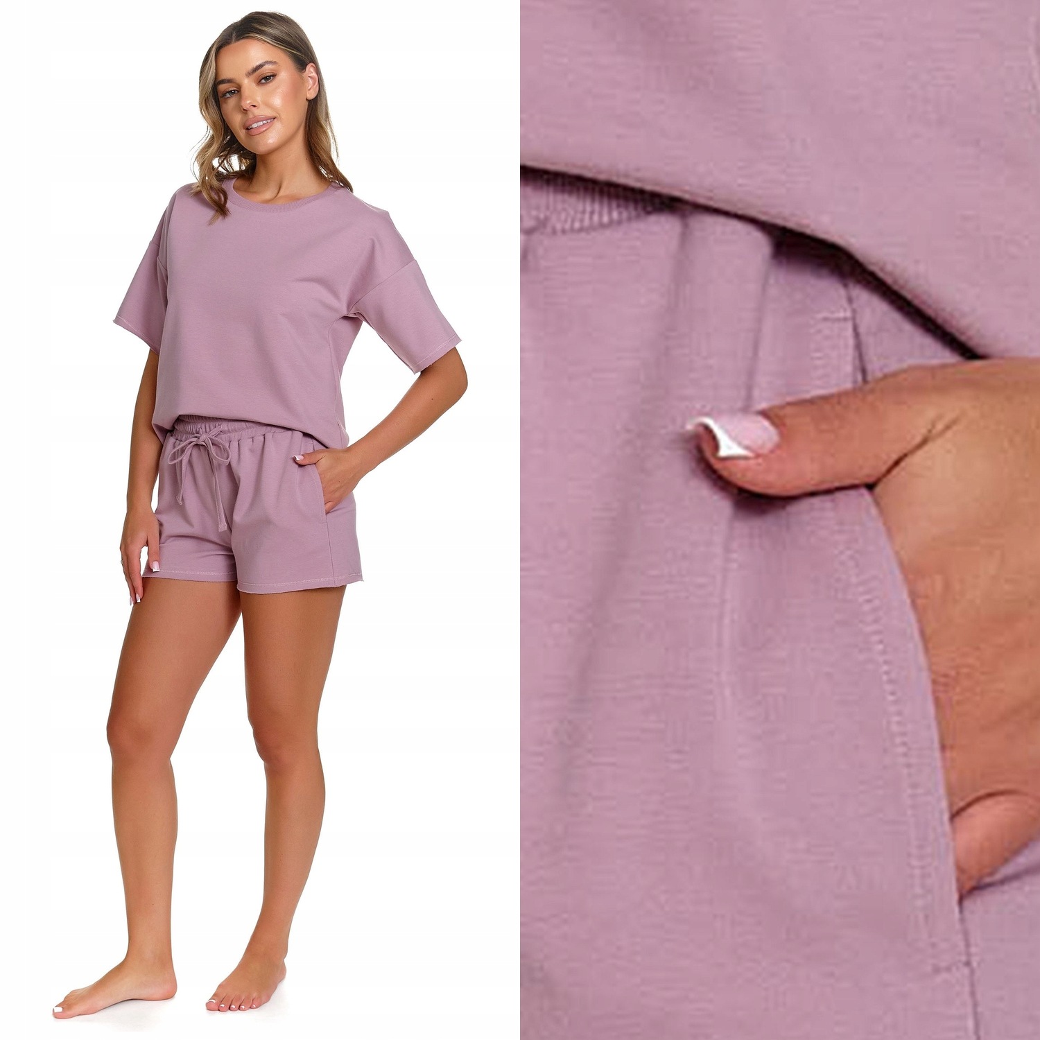 Dámské pyžamo Doctornap Set 7450 misty rose růžové s bavlnou S