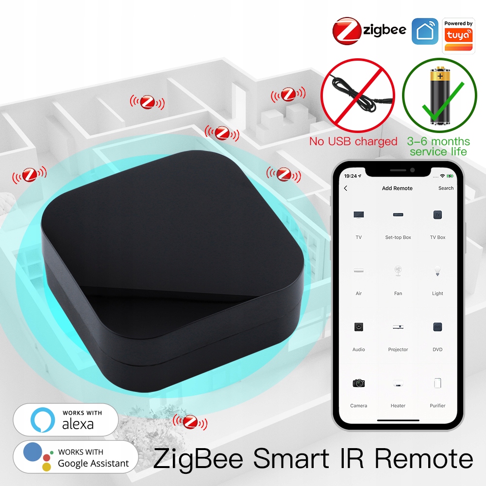 

Tuya ZigBee Pilot na podczerwień dla Ac Tv DVD