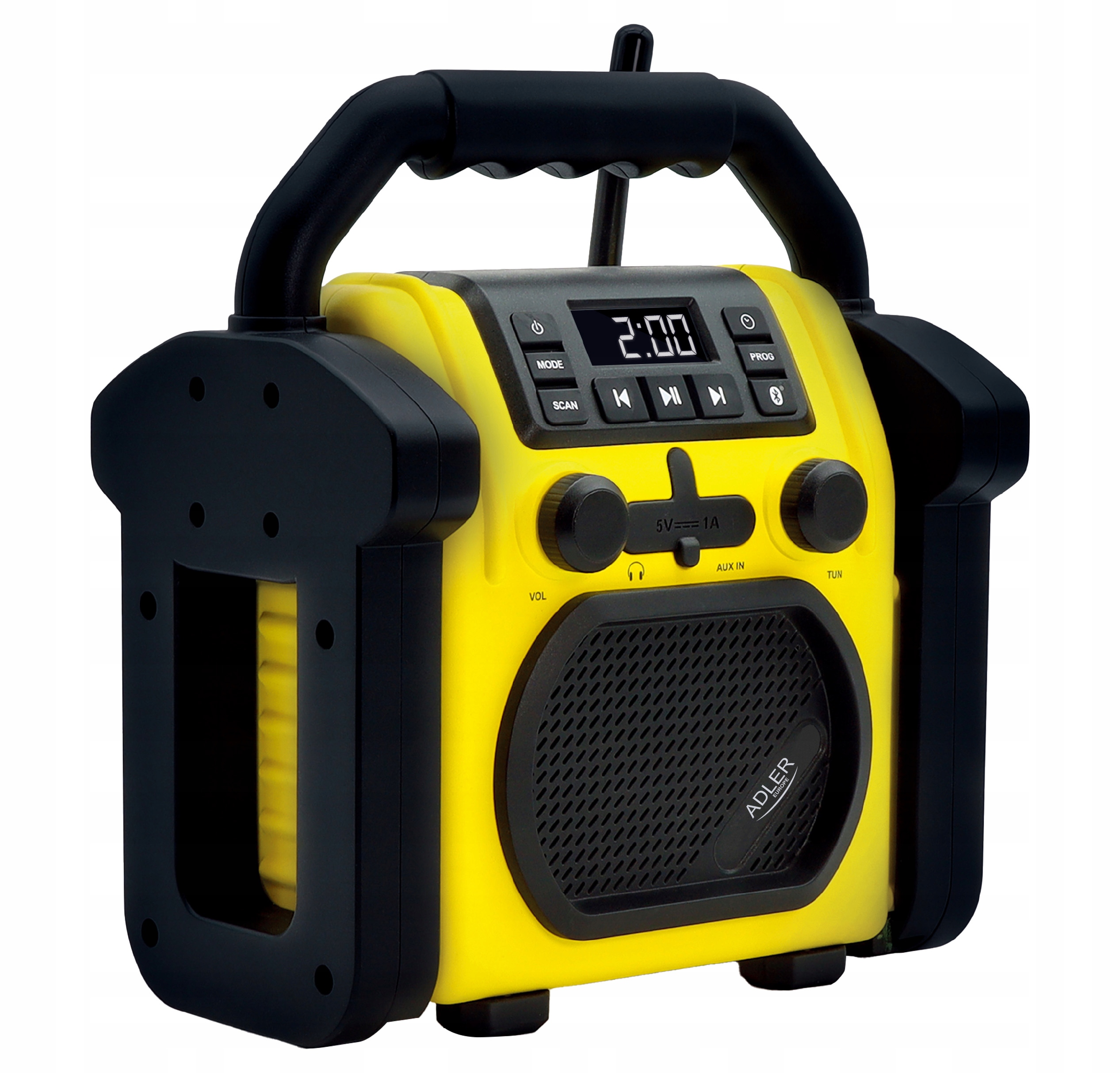 Adler Construction radio with Bluetooth Ad 1911 Aux in Black/Yellow