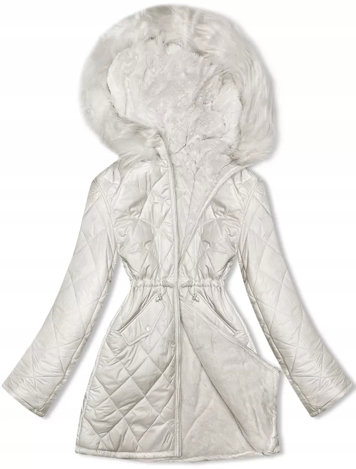 Dámská Bunda Kožešina H-897 Ecru XL (42)