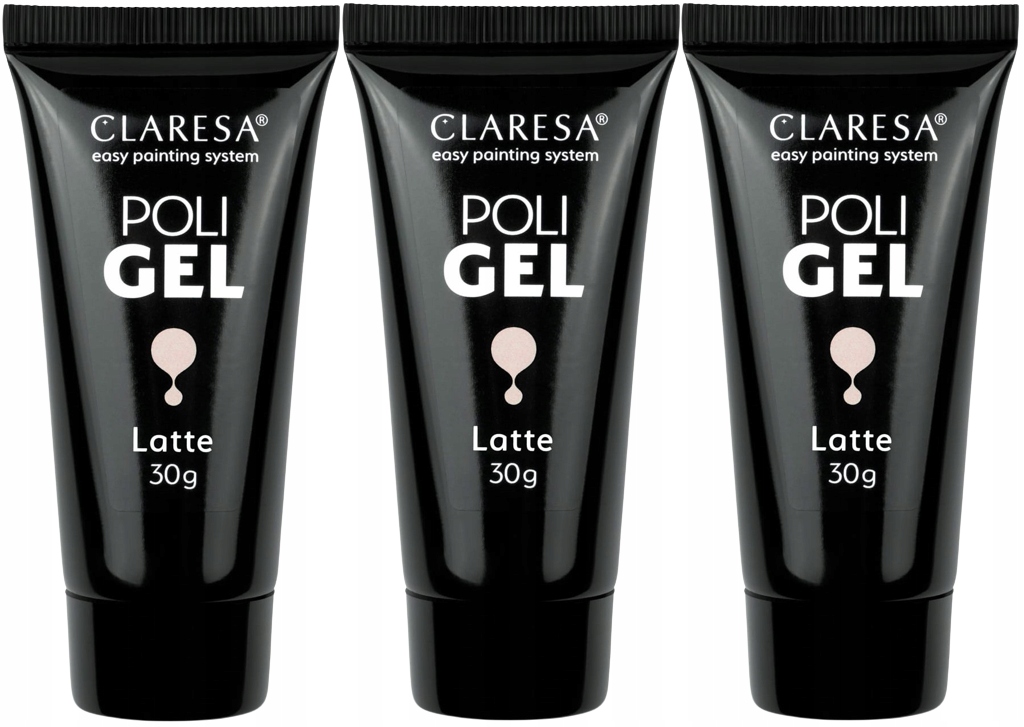 3 x Claresa Poli Gel Stavební Gel Latte 30G Decentní růžová Odolná Hustá