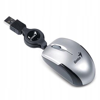 Genius Micro Traveler V2 Mysz przewodowa, srebrna, 1200DPI