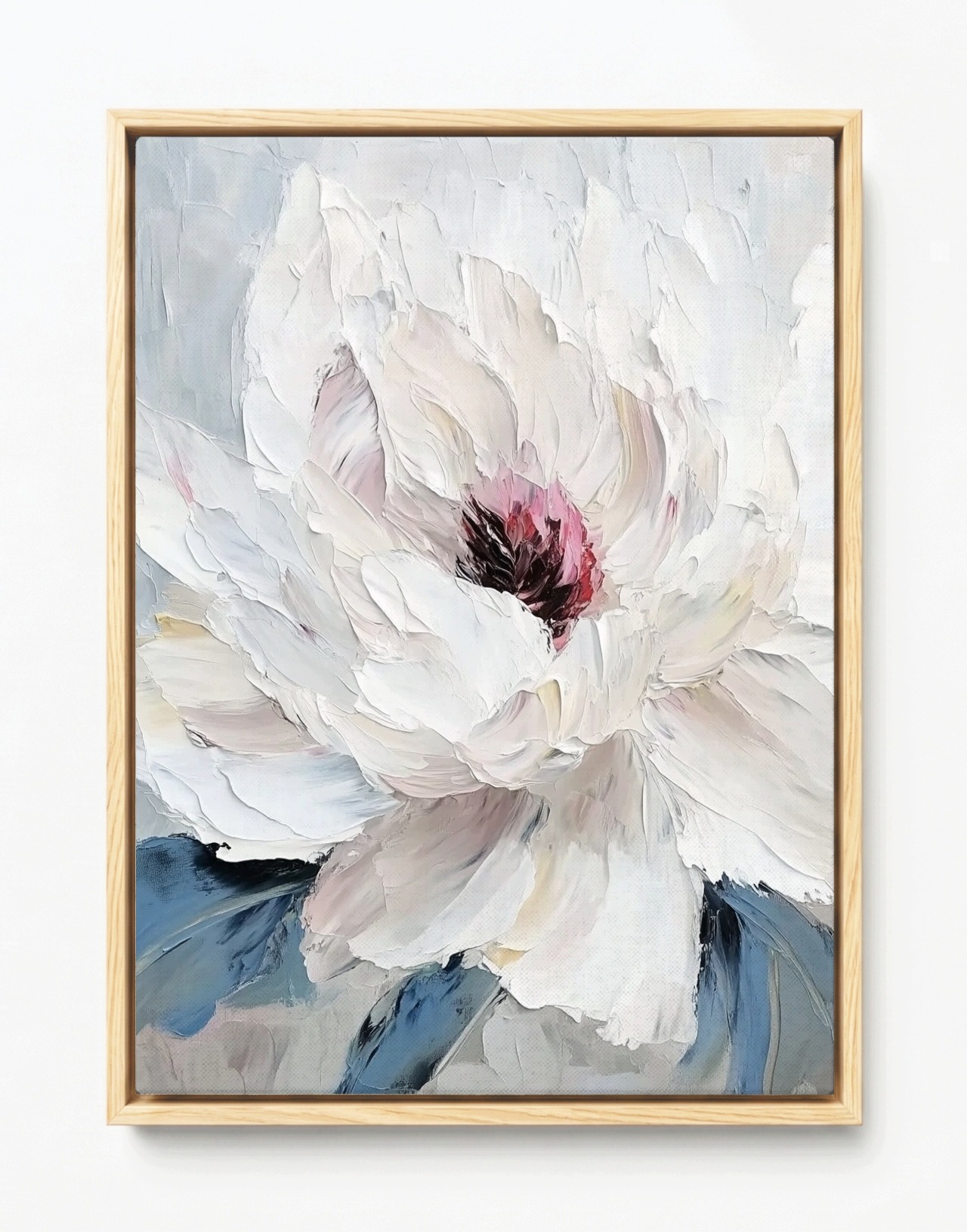 Obraz Rám American Box Příroda Makro Zahrada Flora Bílý Květ Peonia 60x80