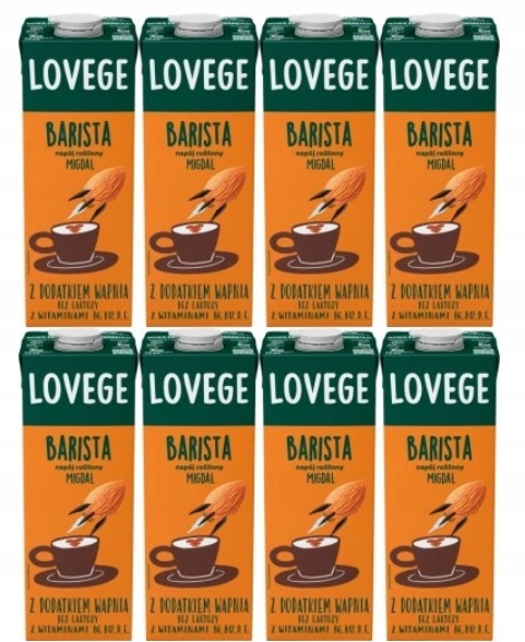 8x 1L Sante Lovege napój migdałowy dla baristów Zgrzewka