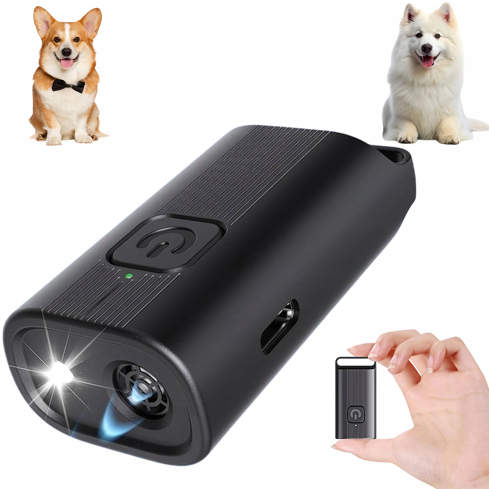Levně Led 3V1 Ultrazvukový Nabíjecí Odpuzovač Psů, Přenosný Trenér, Černý