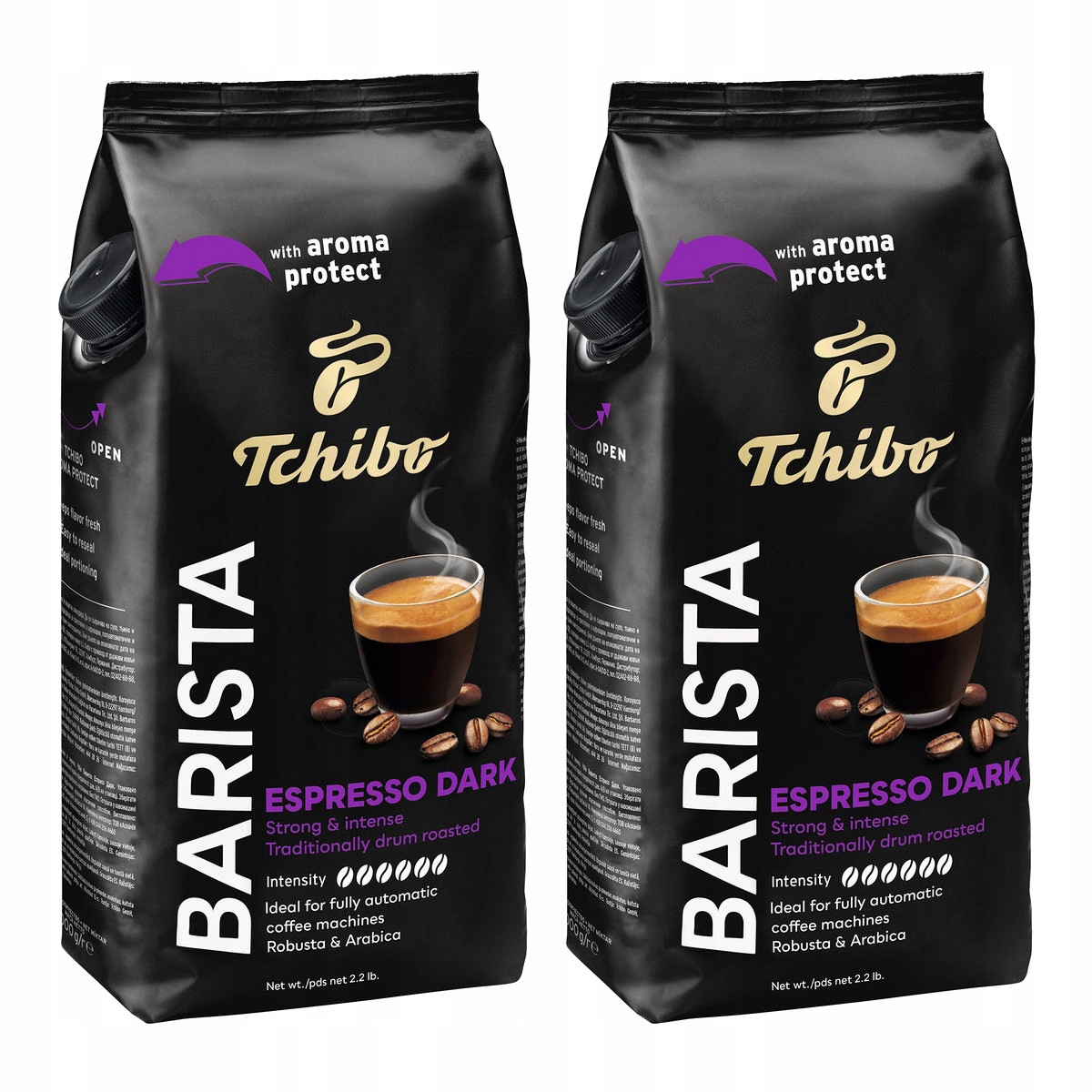 Levně 2x Káva zrnková Tchibo Barista Espresso Dark 1 kg