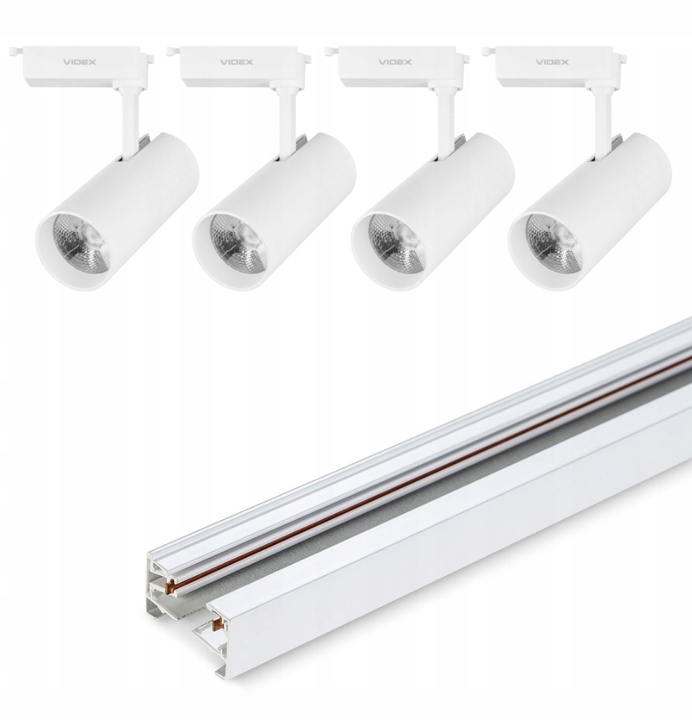 SZYNOPRZEWÓD BIAŁY 2m + 4x REFLEKTOR LED HALOGEN GU10 łatwy montaż 30W