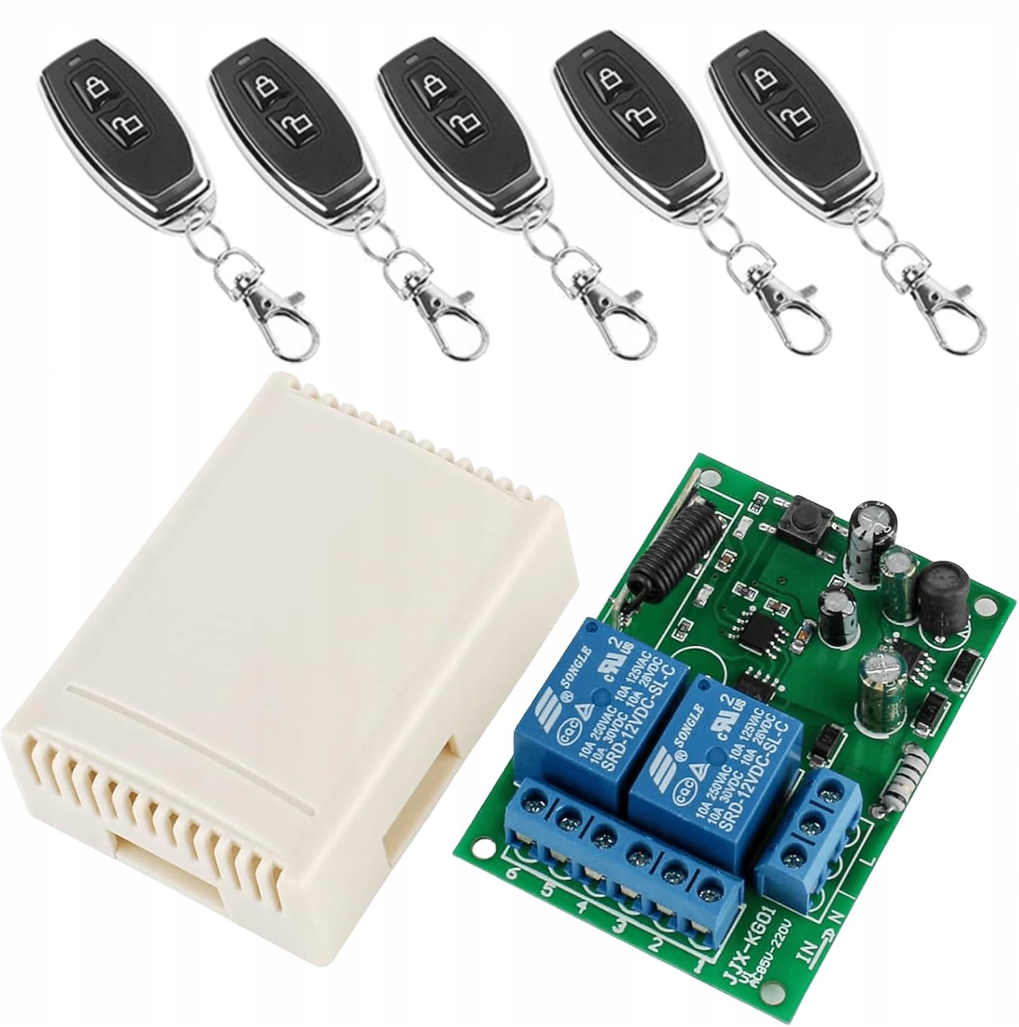 Przekaźnik odbiornik Ac 85 V-250 V 5 piloty 433MHz