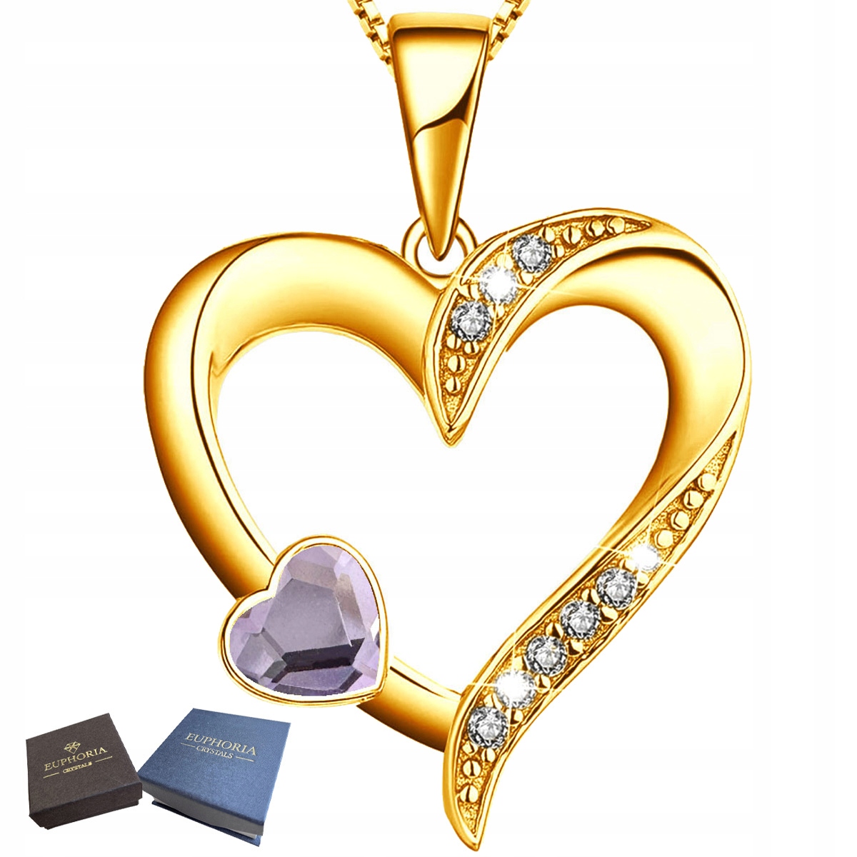 Zlatý náhrdelník Řetízek Přívěsek Stříbro 925 Srdce pro ženu Srdíčko