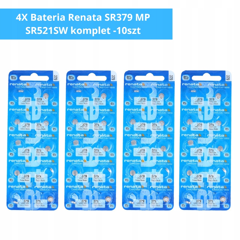 Komplet Baterií 40 Kusů Baterie Renata SR379 Mp SR521SW