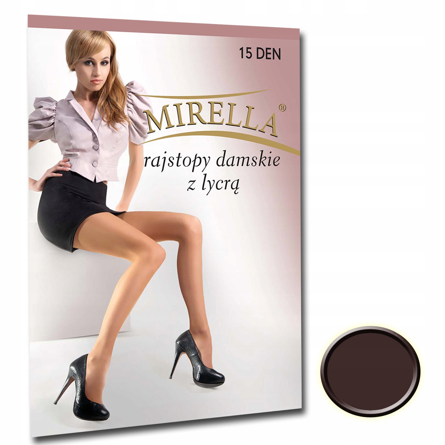 

Mirella Rajstopy damskie Lycra 15den 3 Mocca