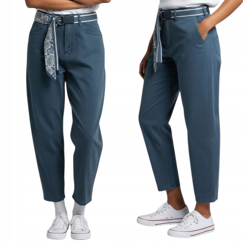 M.sara Damskie Spodnie Jeansowe Luźne Mom-fit 36 S Niebieskie