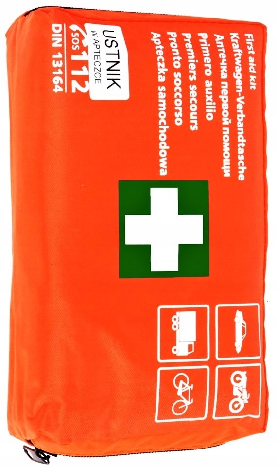 APTECZKA PIERWSZEJ POMOCY SAMOCHODOWA CAŁA EUROPA + USTNIK DIN13164 Wyrób medyczny tak