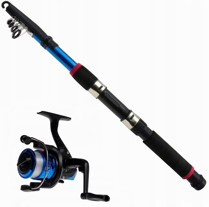 ZESTAW WĘDKARSKI WĘDKA TELESKOPOWA TELESKOP PATRIOT 2,1m+ KOŁOWROTEK+ ŻYŁKA