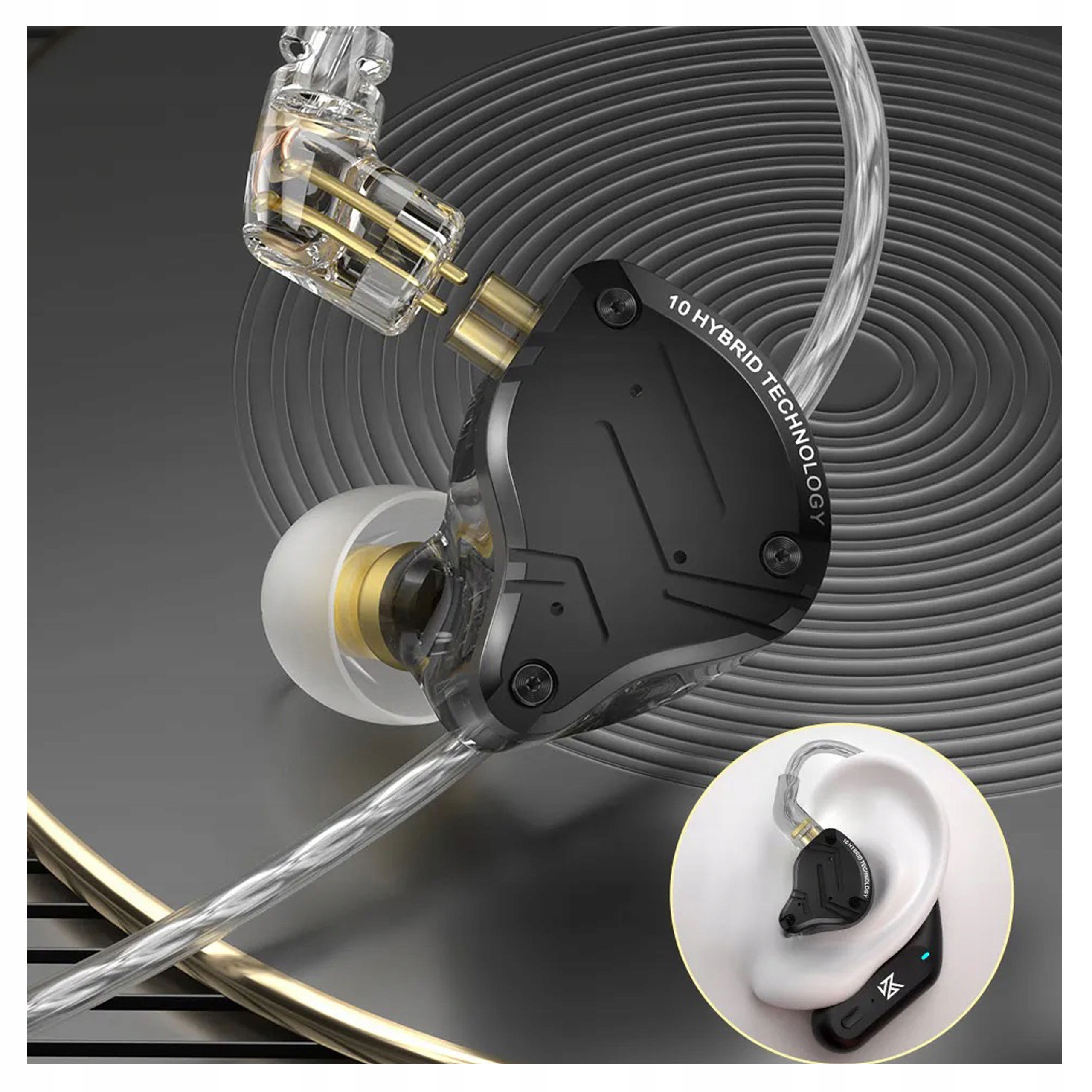 KZ ZS10 PRO X SŁUCHAWKI DOKANAŁOWE HYBRYDOWE PRZETWORNIKI DD + BA Model ZS10 PRO X