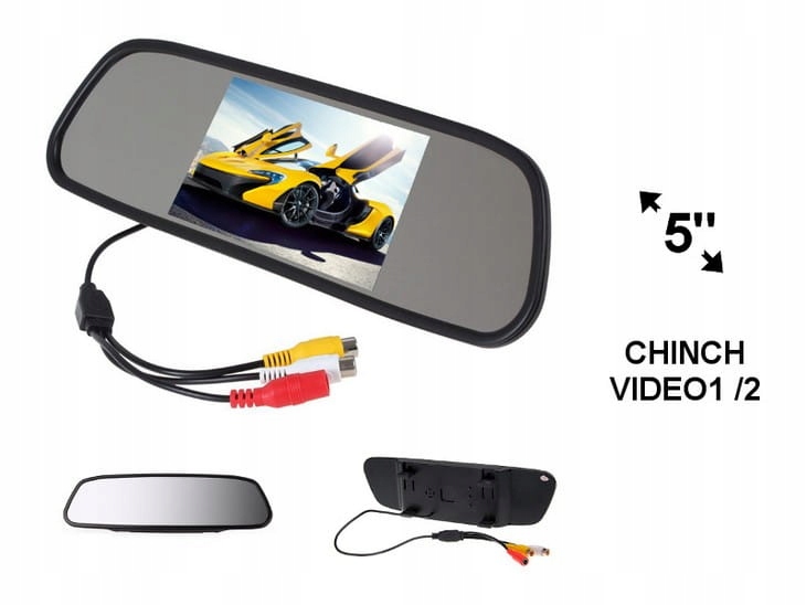 Lusterko wsteczne z monitorem 5'' AV1 i 2 Marka NVOX